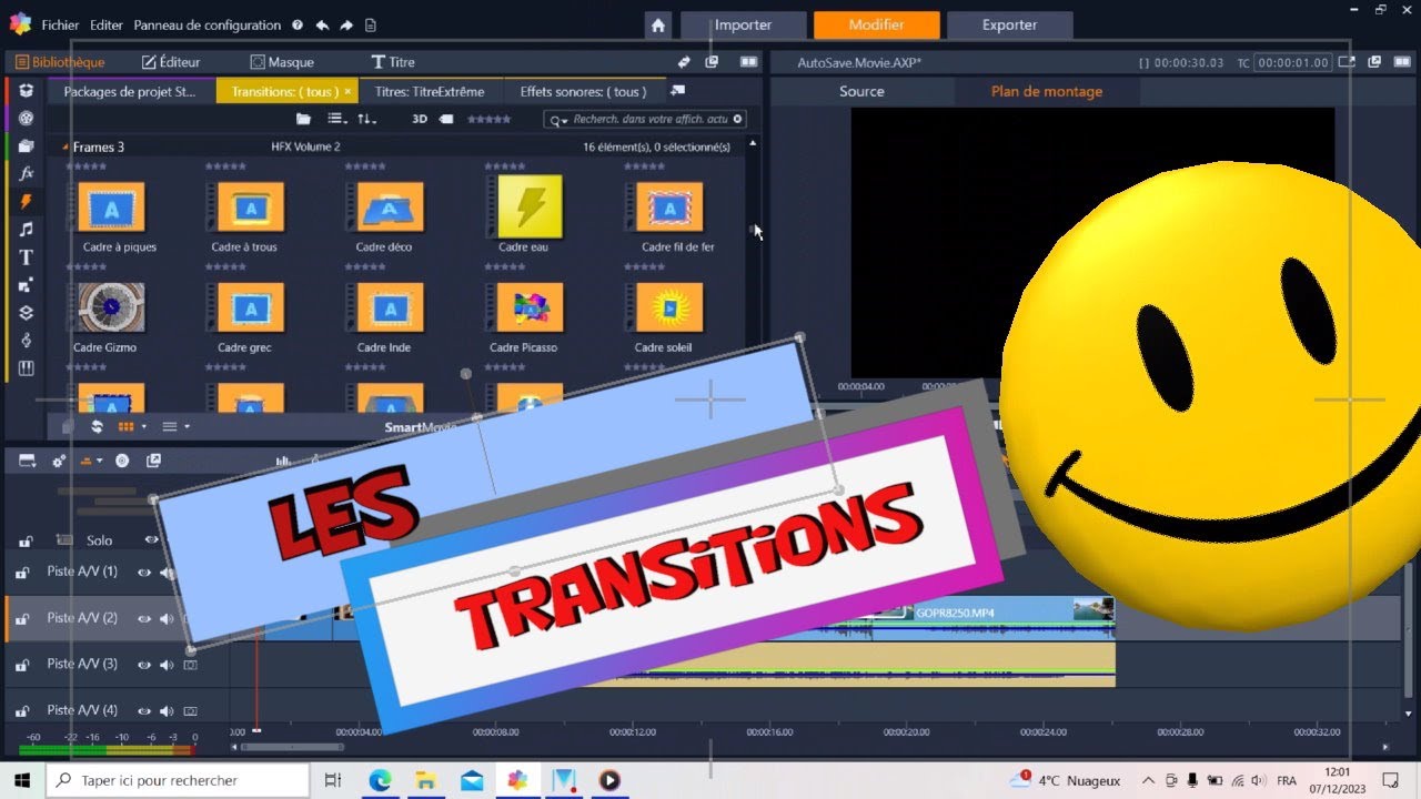 tuto Pinnacle sur les transitions