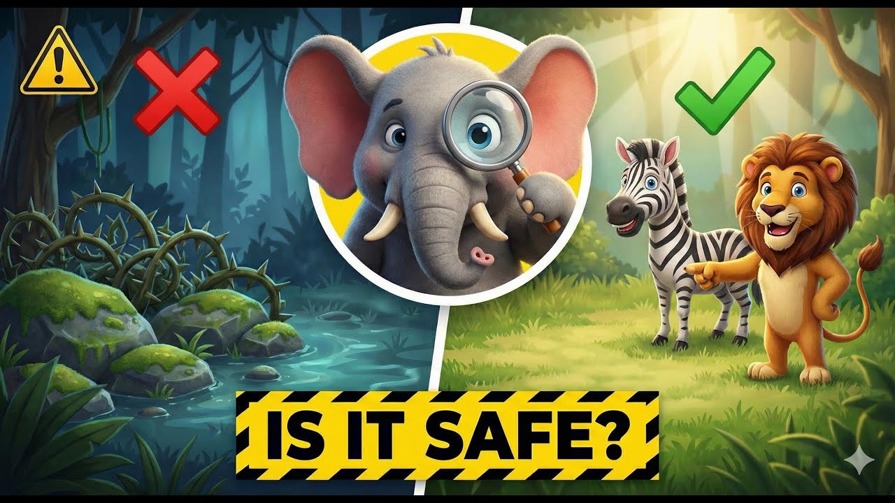 Look Before You Play! 🐘 Jungle Safety Awareness Song | Educational Nursery Rhymes