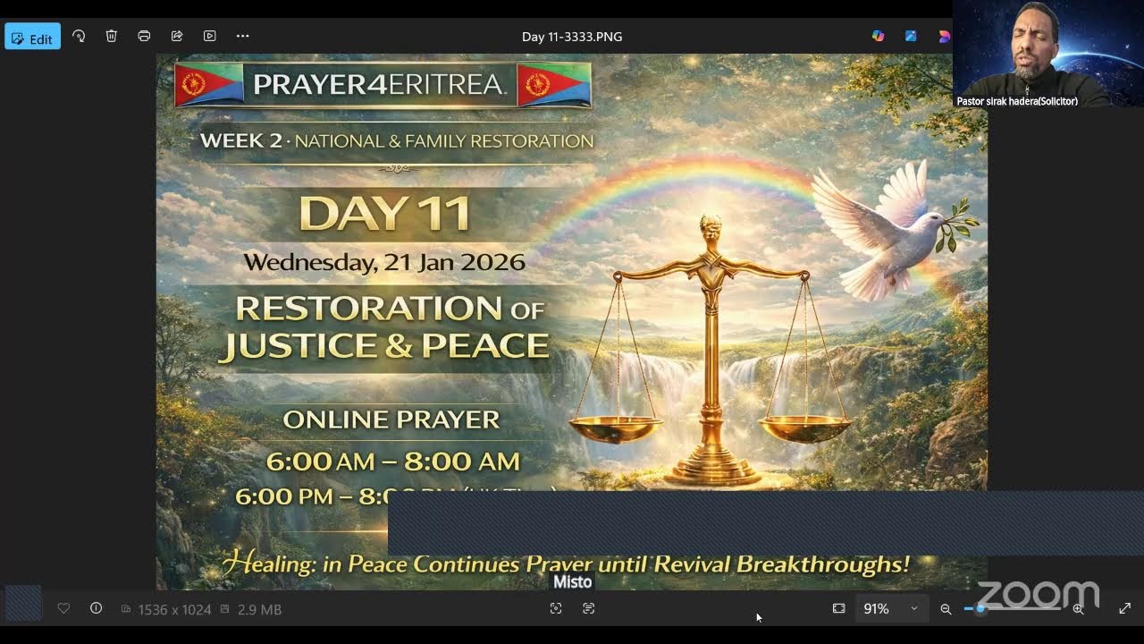 DAY 11 ECMF PRAYER4ERITREA –RESTORATION OF JUSTICE & PEACE-Healing: in Peace Wednesday 11 Jan 2026
