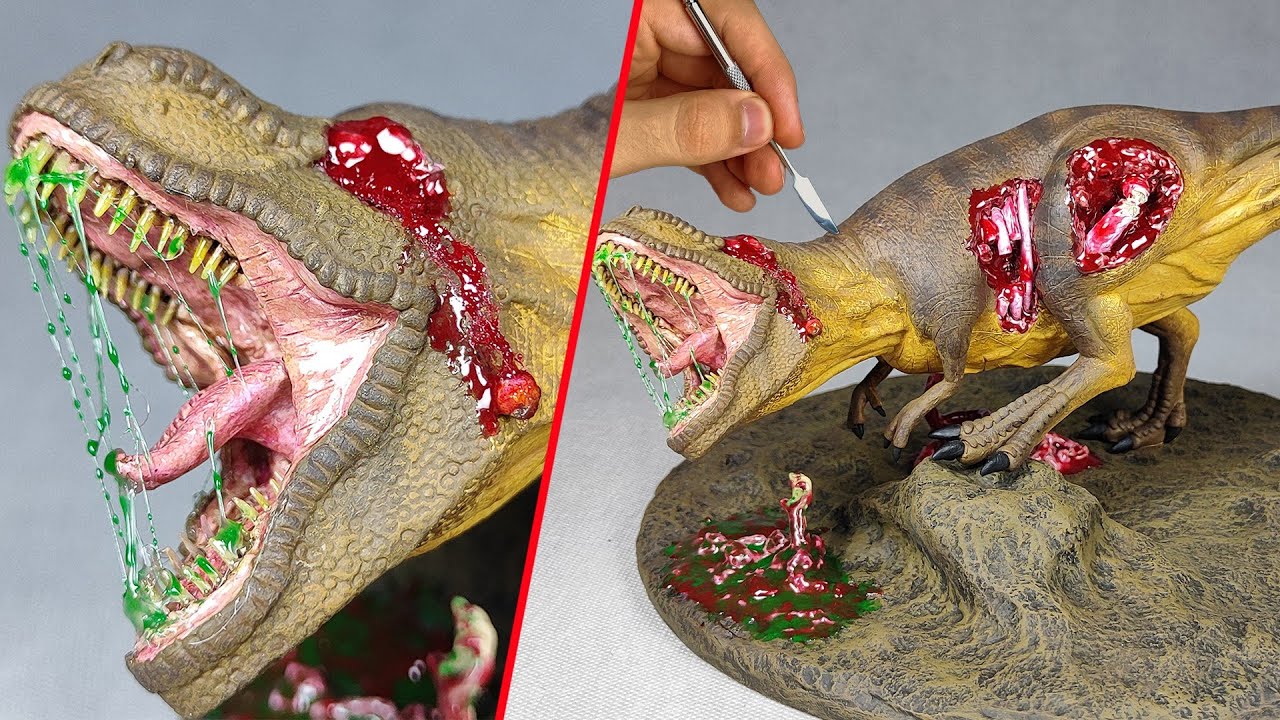 I made Zombie T-Rex Diorama with Clay | Jurassic world
