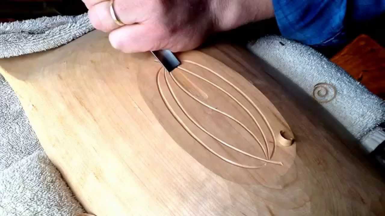 Carving a Leaf Design on a Bowl Bottom