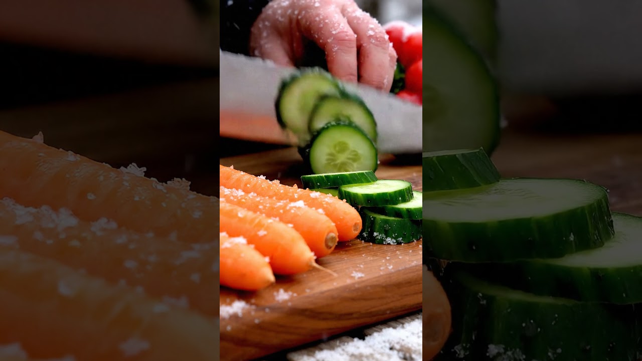 Winter ASMR Cutting Sounds ❄️ | Crisp Knife on Frozen Veggie