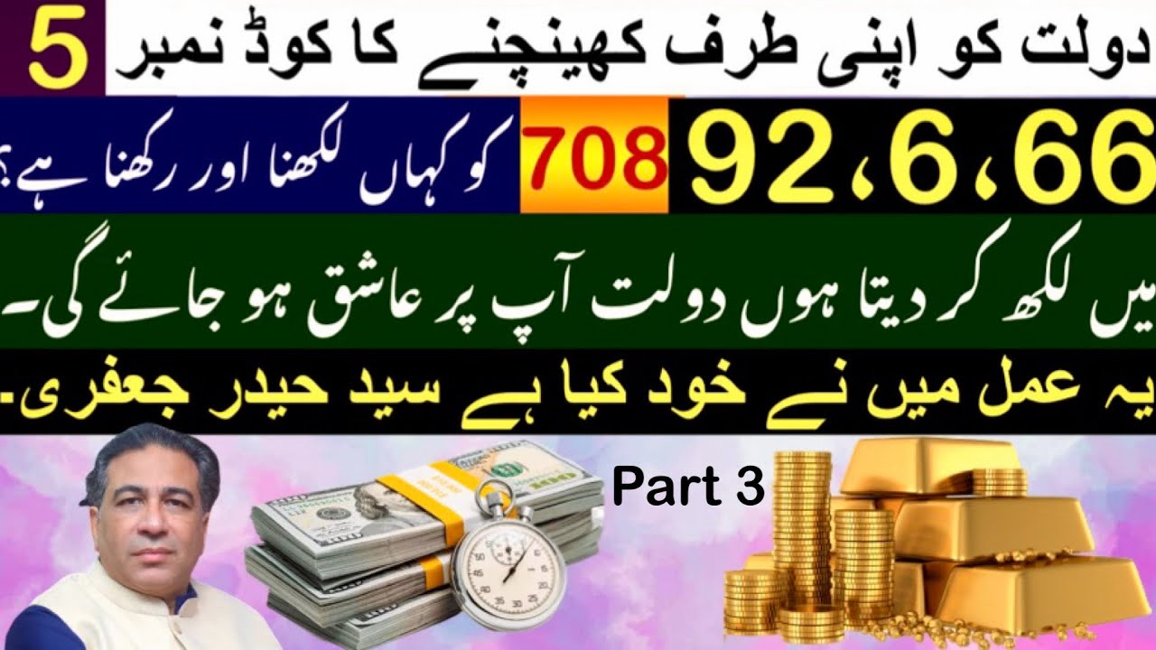 Wealth Attraction Code 708 will change your Life | Part 3 | By | Astrologer: Syed Haider jafri