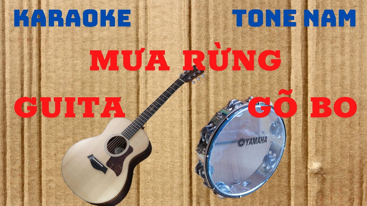 KARAOKE//MƯA RỪNG//PHỐI GÕ BO-GUITAR //TONE NAM//NÉT VIỆT KARAOKE
