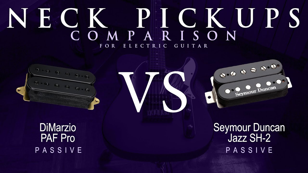 DiMarzio PAF PRO vs Seymour Duncan JAZZ SH-2 - Passive Neck Guitar Pickup Comparison Tone Demo