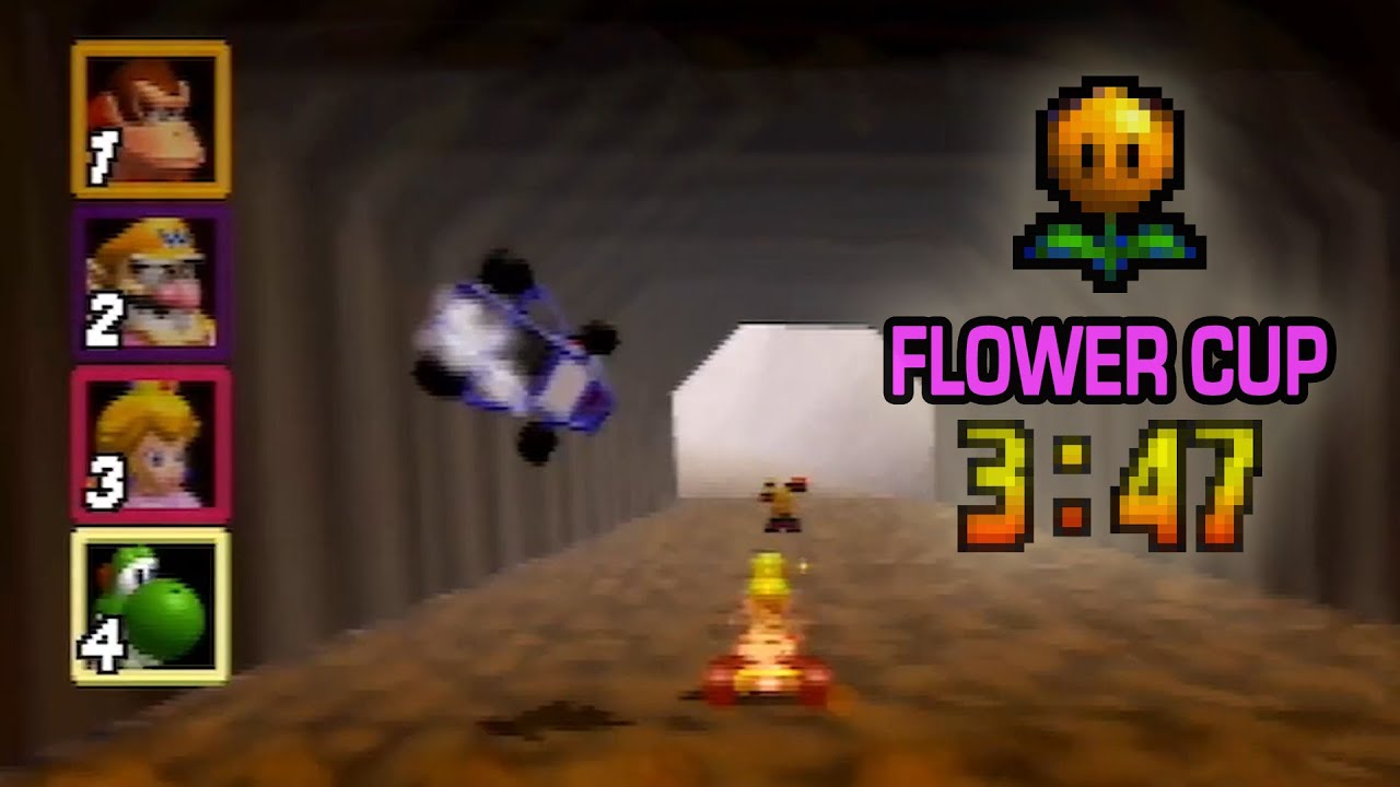 Mario Kart 64 - Кубок Цветов 150cc (пропуск) - 3:47 [WR]