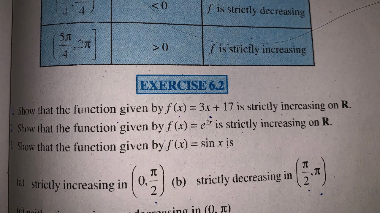 EX 6.2 QUESTION NO 1 TO 18 SOLUTIONS OF APPLICATION OF DERIVATIVE NCERT CHAPTER 6 CLASS 12 th