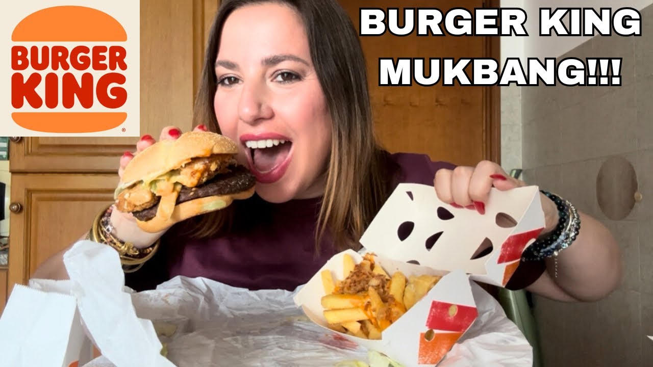 BURGER KING MUKBANG!!! • PROVO IL NUOVO CHEESE NACHOS BURGER + Novità Lion Gelato
