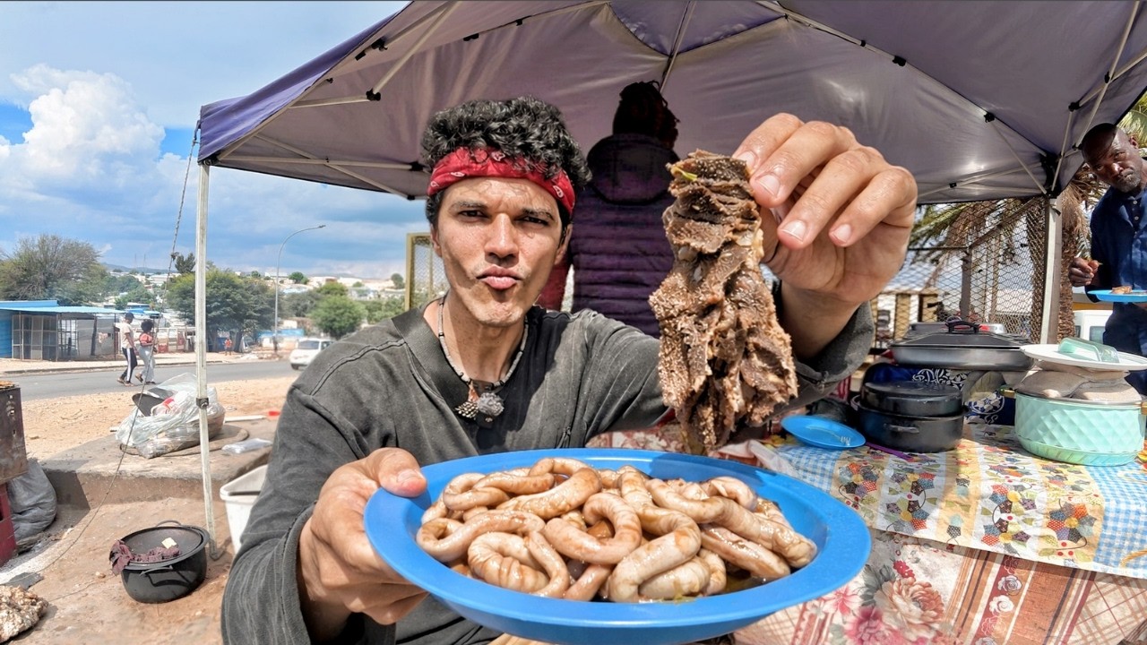 PROVANDO COMIDA DE RUA EXTREMA EM NAM&Iacute;BIA - &Aacute;FRICA (10 pratos)