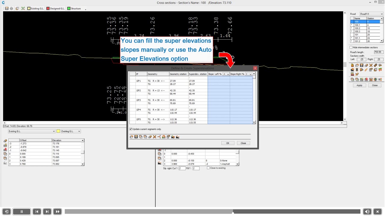 Create Road Super Elevation - CivilCAD 2016