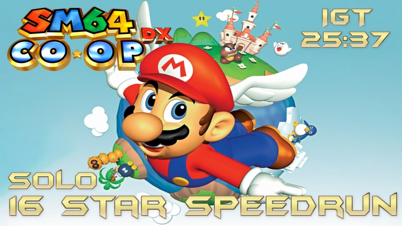 Old PB Super Mario 64 Co-Op 16 Star Speedrun 1P - 25:37.466