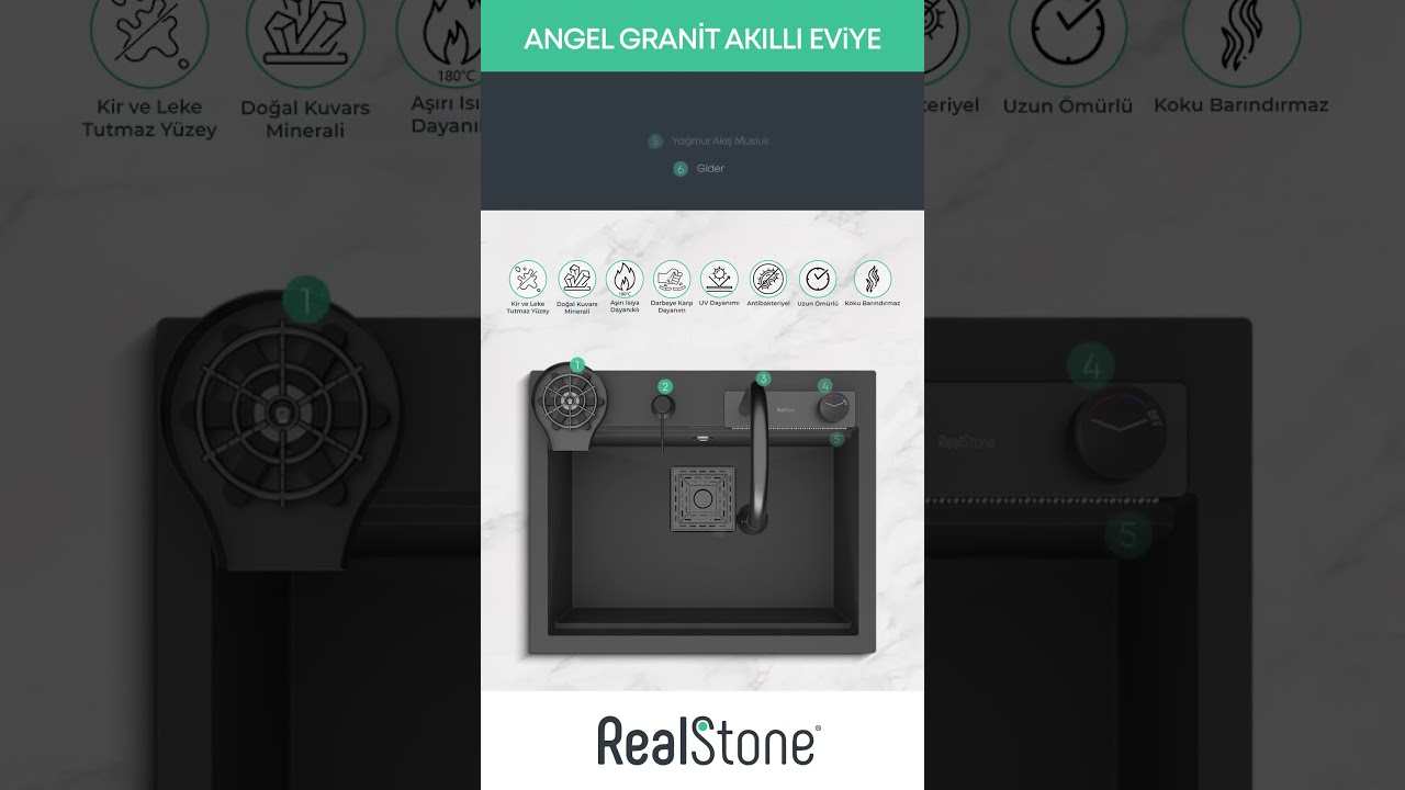 RealStone'un Angel Granit Akıllı Eviye