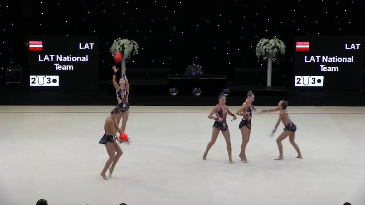 Miss Valentine 2017.FIG RG Senior Group Final.Latvian National Team.2-ropes+3-balls.LAT