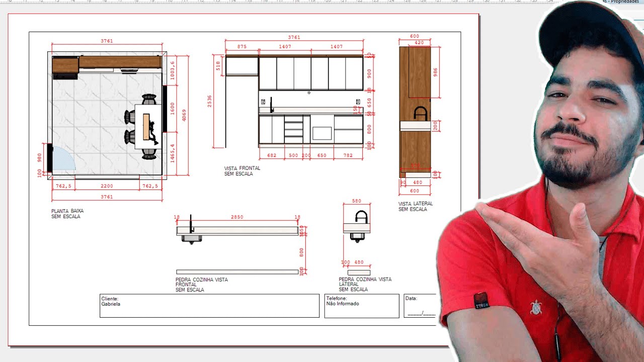 Detalhando Uma Cozinha Linear no Promob de Forma Simples e Rápida #promobemcasa #arquitetura