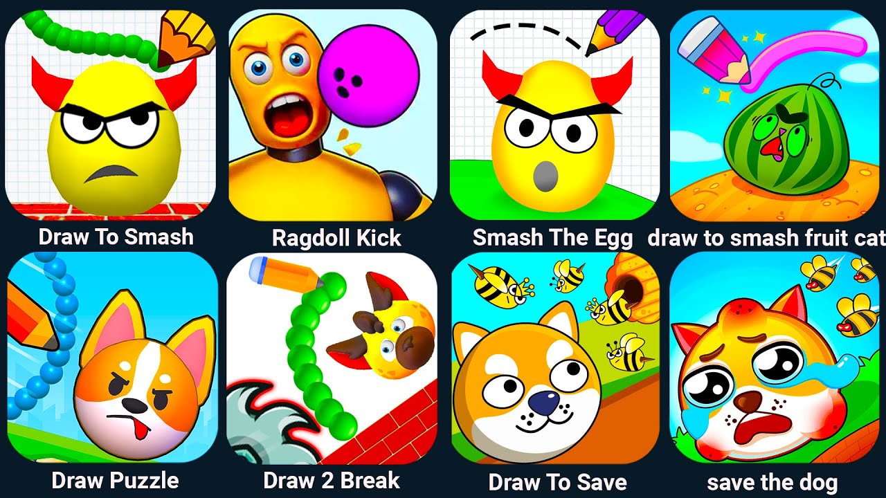 Draw To Smash, Save The Dog, Draw To Break, Smash The Line, Draw Puzzle, Draw To Save...