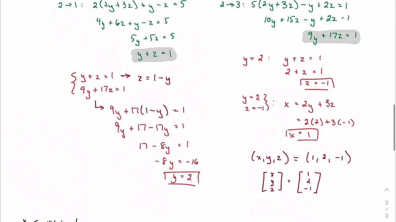 3.6, part 2: Solving three-variable systems (IB Math AA HL 1)