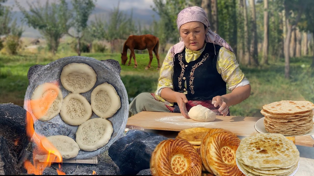 Приготовление четырех видов хлеба  на костре
