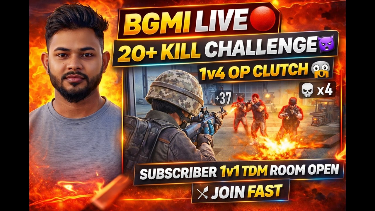 🔴 BGMI LIVE NOW 😱 | 20+ KILL INSANE CLUTCH 🔥 | 1v4 OP Classic + Subscriber 1v1 TDM ⚔️