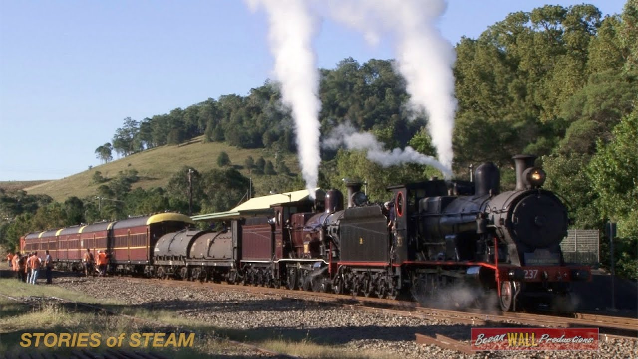 Australian steam locomotives 3237 & 3265 - Gloucester shuttles - May 2013