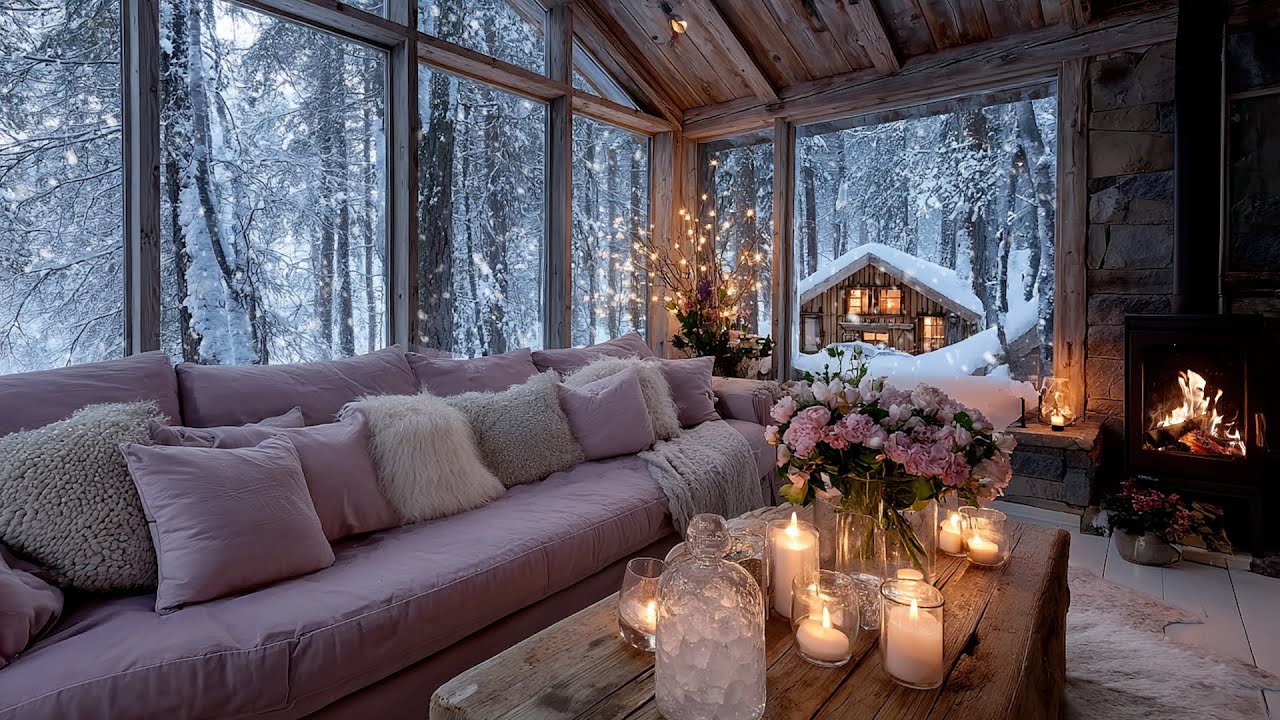 ❄️🎹 Winter Chill Piano Soundscape | Fireplace Warmth & Snowfall for Peaceful Concentration