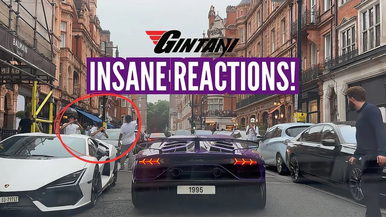 GINTANI EXHAUST Lamborghini Aventador SVj TRAPPED In London! *V12 SOUND & CROWD REACTIONS!