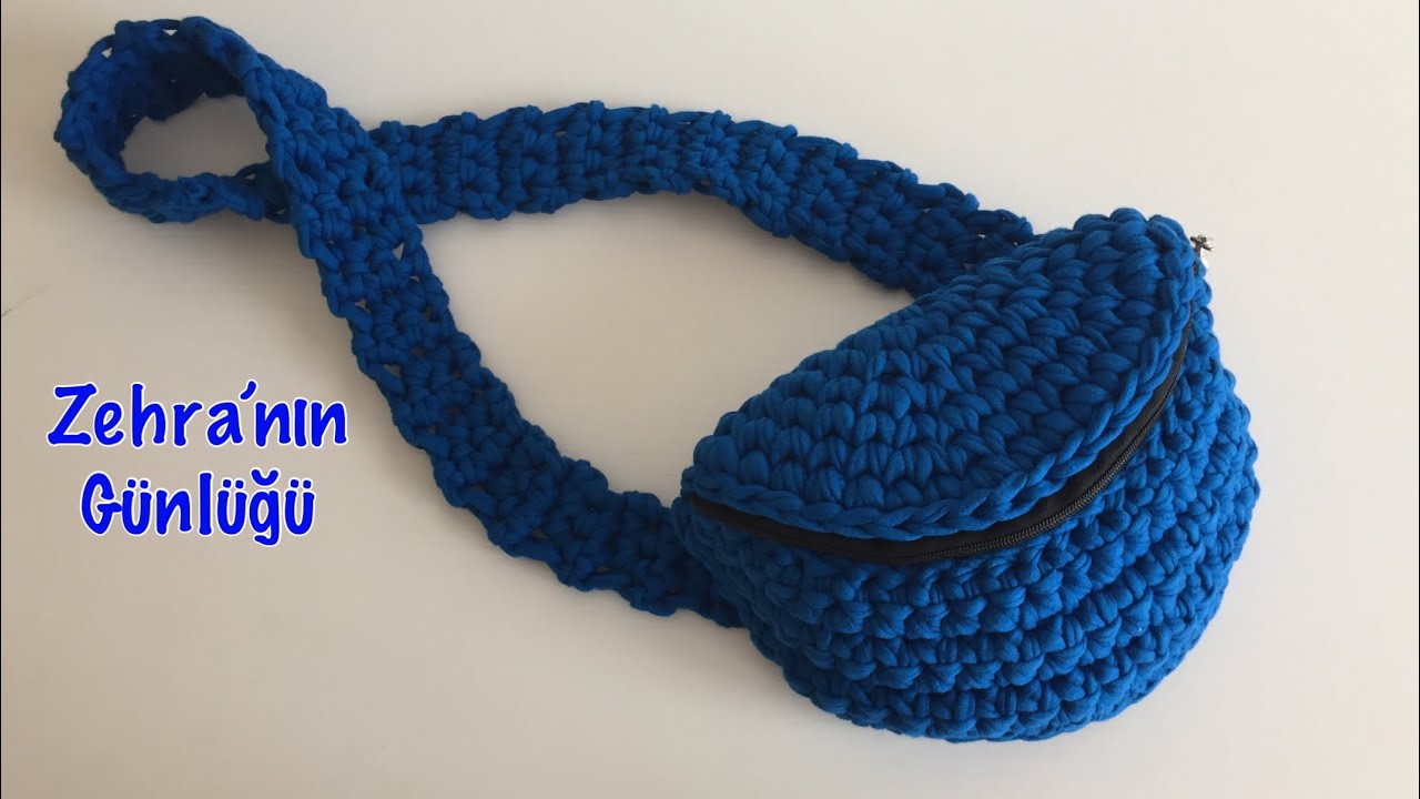 Penye ipten bel çantası yapımı   Shoulder bag