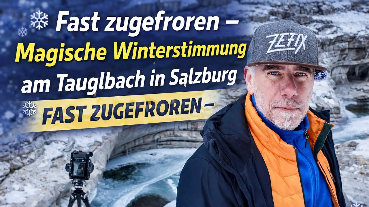 Fast zugefroren – Magische Winterstimmung am Tauglbach in Salzburg ❄️📸