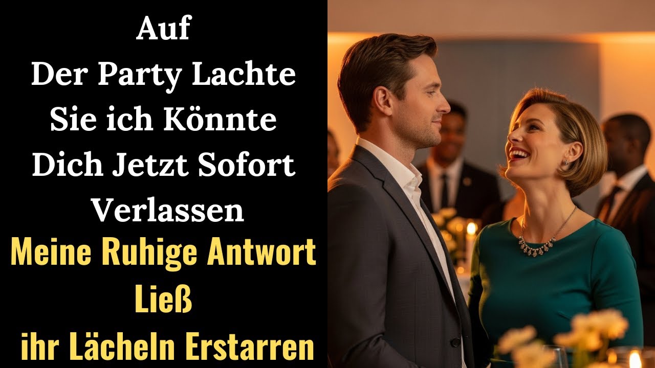 Auf der Party lachte sie: „Ich könnte dich jetzt sofort verlassen.“ – Meine ruhige Antwort ließ ihr
