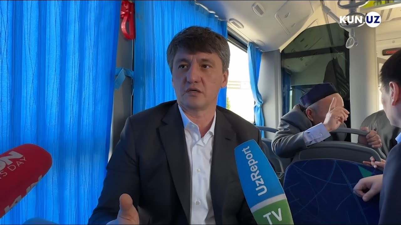 Toshkent shahrining yangi hokimi yangi avtobuslarda harakatlanib ko'rdi