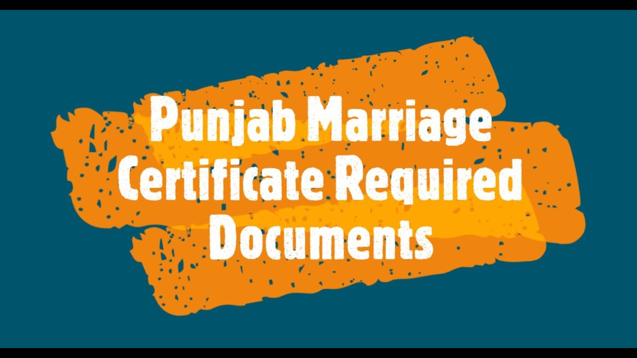 Marriage Certificate  Required Document