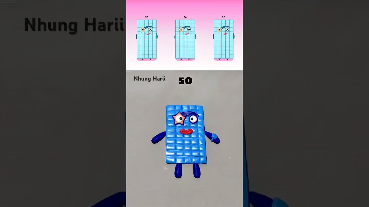 OMG 50 🙈 | I made Sprunki Numberblocks 50 Phase 1 #sprunki #numberblocks #clay #nhungharii