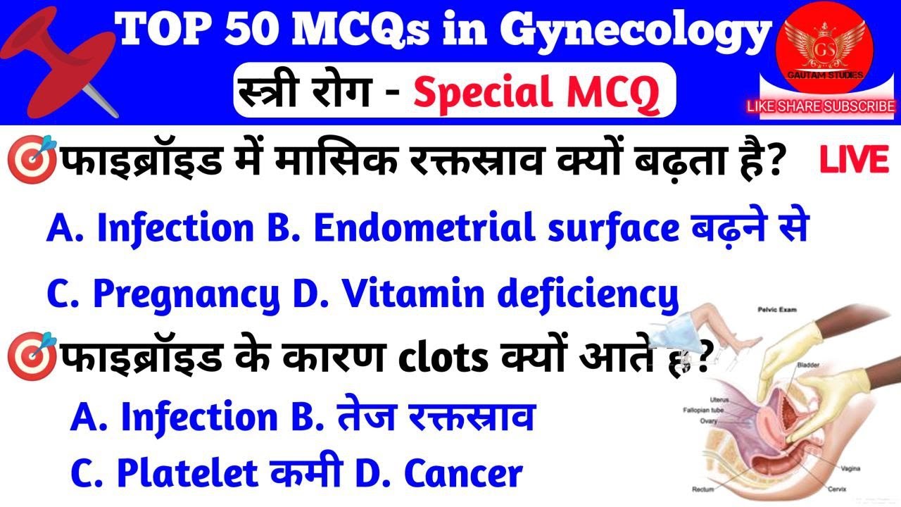 Fibroids & Menstrual Impact | Gynecology Important MCQs | ANM GNM Live Class