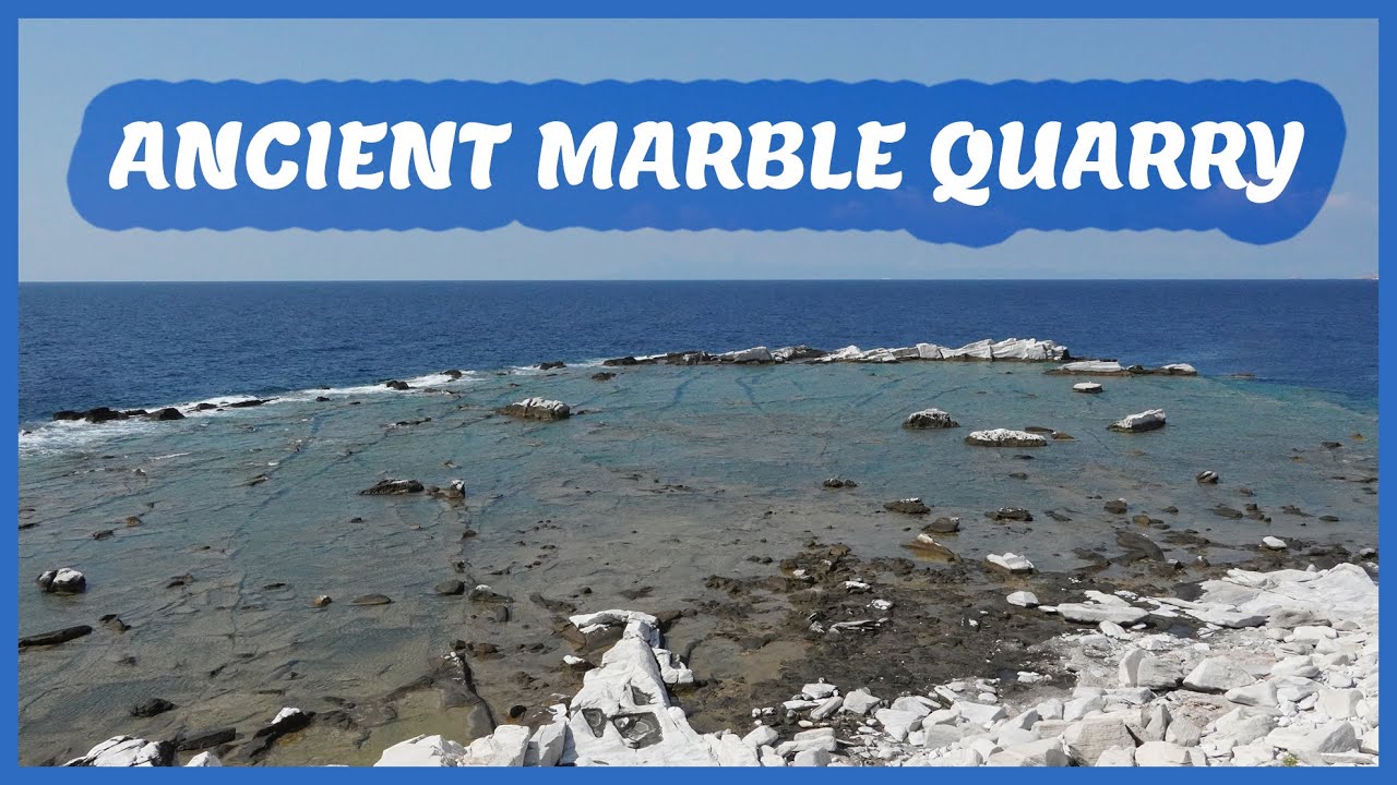 A walk and photoshooting at the Aliki ancient Marble Quarry, ruins and sarcophagus