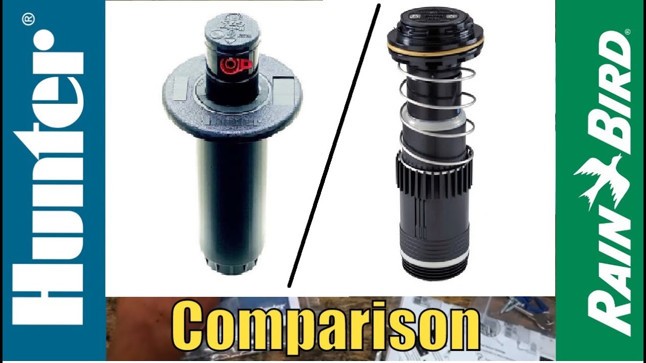 Rainbird VS Hunter, irrigation products comparison between rain bird and Hunter on ground test.