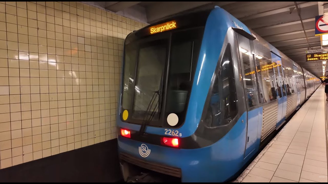 Sweden, Stockholm, subway ride from Skogskyrkogården to Skanstull