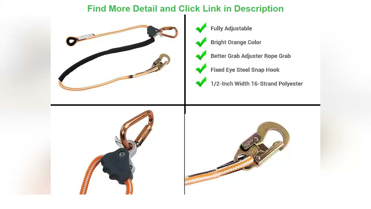 Top 10 Pelican Rope Positioning Lanyard with Steel Snap Hook (1/2 inch x 10 feet) &ndash; Polyester Rope,