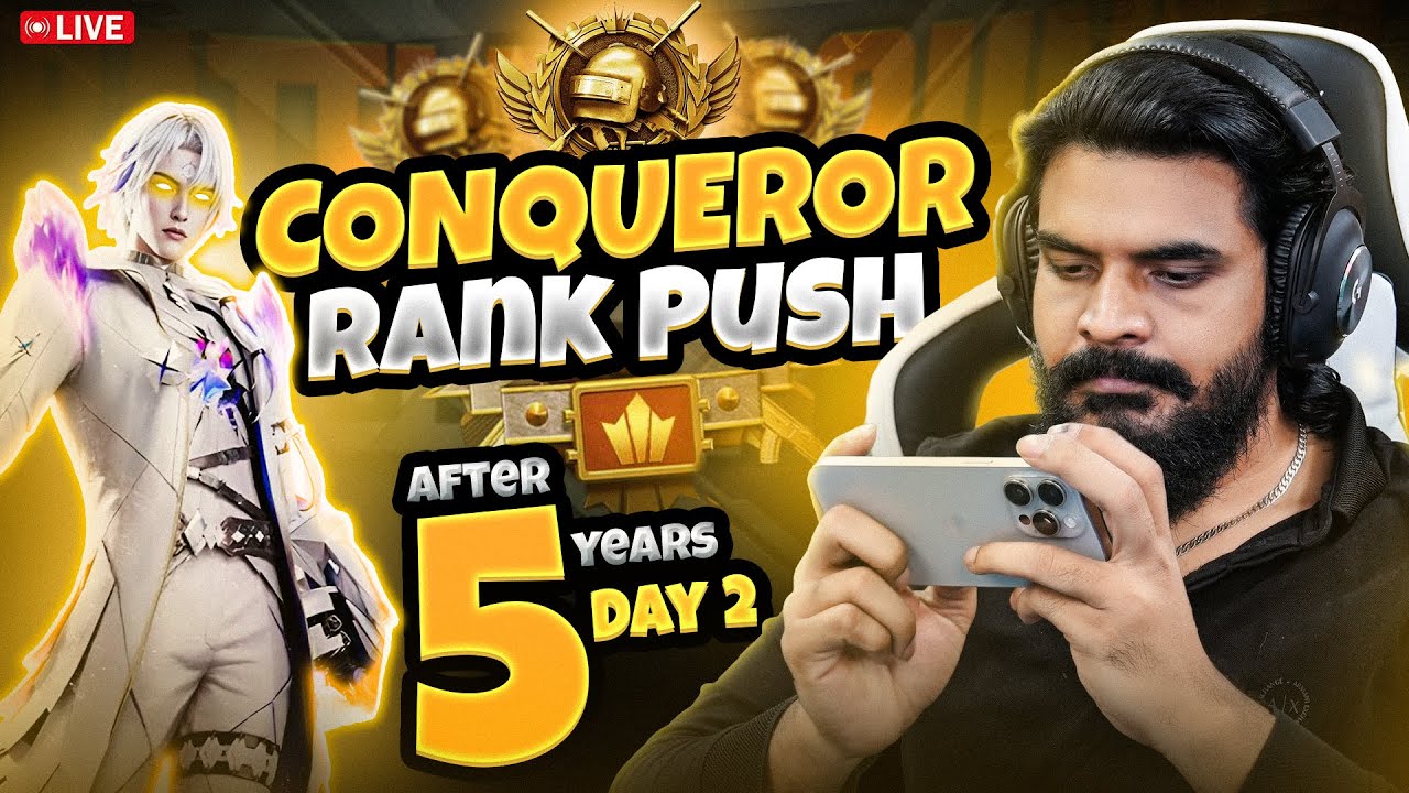Conqueror 👑👑 Rank Push  #Day 2 || New Update 4.1 BGMI ||