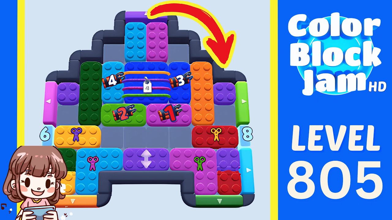 Color Block Jam Level 805 Solution Walkthrough