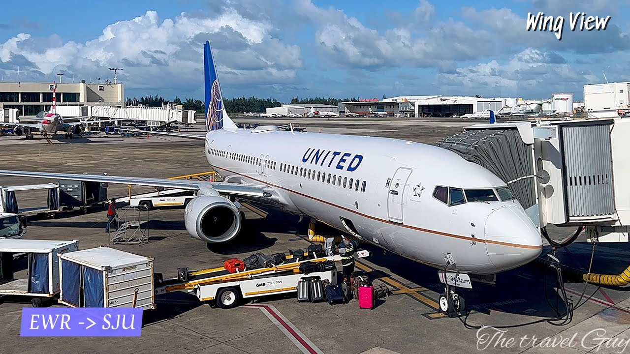 (4K) United Airlines B737 flight from Newark to San Juan, PR! Amazing views