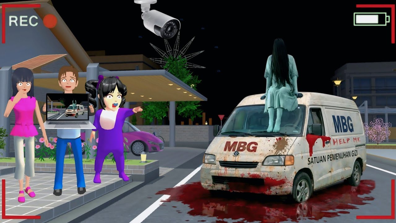 Yuta Mio Panik 😱 MOBIL VAN MBG BERHANTU Kembali Menghantui kota Sakura 😱 Sakura School Simulator.