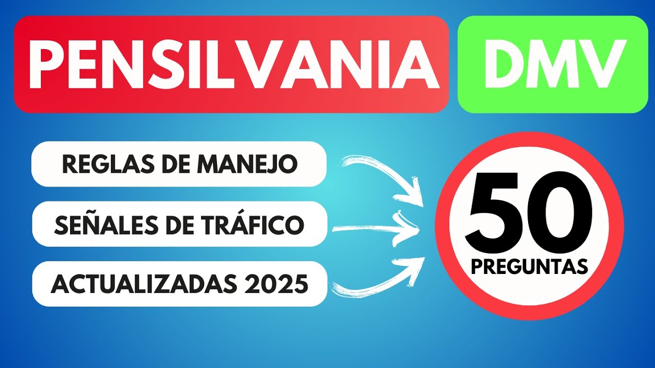 Examen de Manejo Pensilvania 2026: 50 preguntas TOP para Pasar