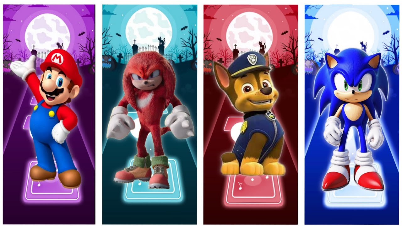 Tiles hop game, Sonic vs Hulk vs Rumi vs Mario # Part 4.