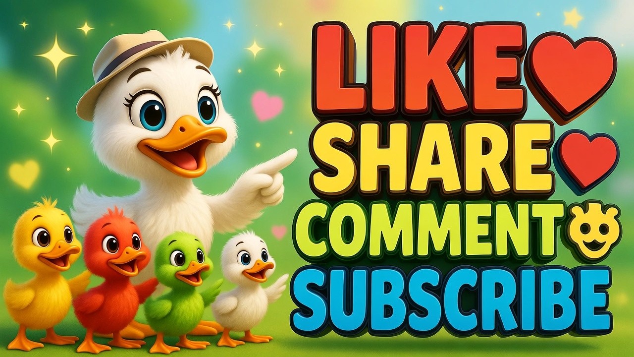 🦆 पाँच नन्ही बतखें | Cute Duck Nursery Rhyme | Like 👍 Share 📤 Subscribe 🔔