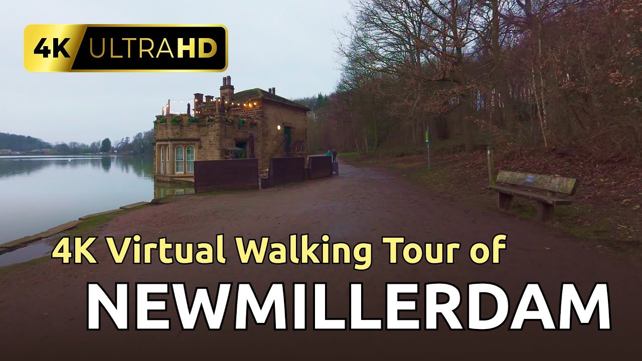 4K Virtual Winter Walking Tour Around Newmillerdam in Yorkshire - United Kingdom #4kwalkingtour