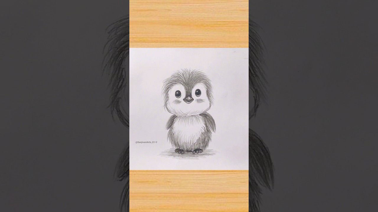 Cute Baby Penguin Drawing 🐧✨ Lush Life Vibes | Satisfying Sketch #shorts