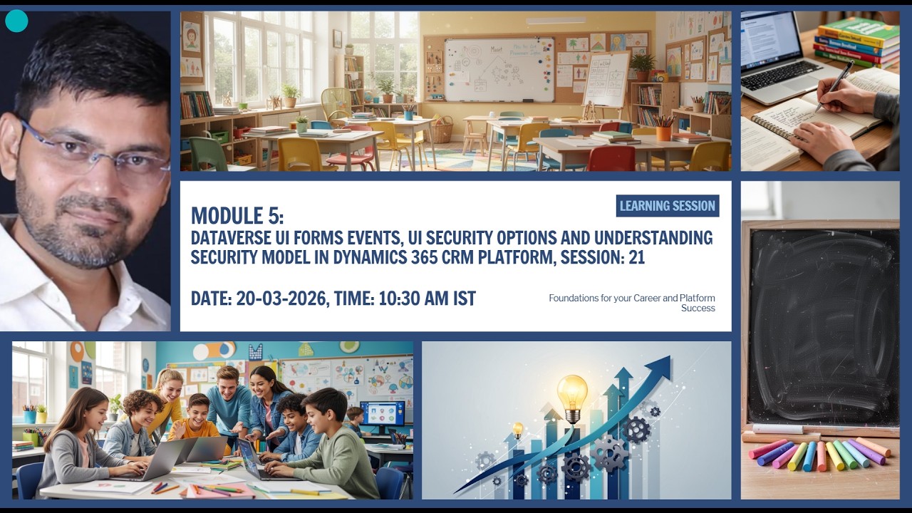 Module 5: Dataverse UI Forms Events, UI Security Options and Understanding Security Model | D365 CRM