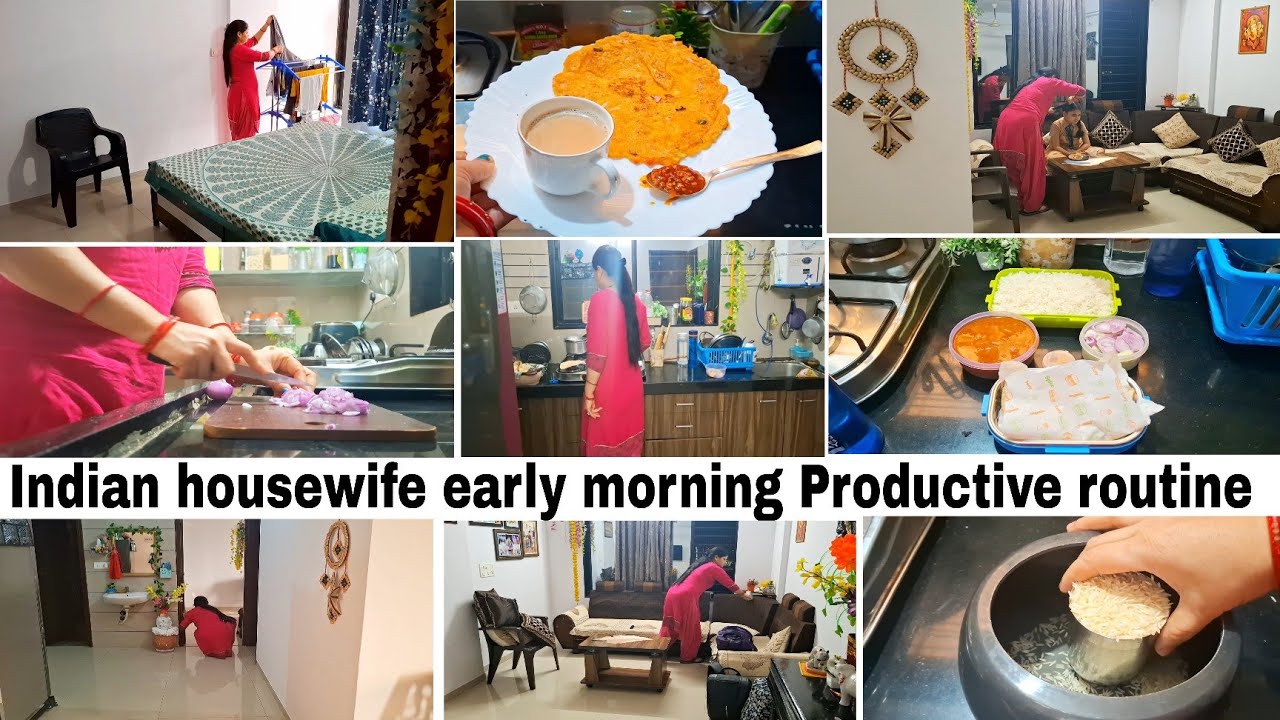  ✅️5:00 से 10:00 बजे तक सारे काम नास्ता, lunch laundry, Housewife daily productive routine 