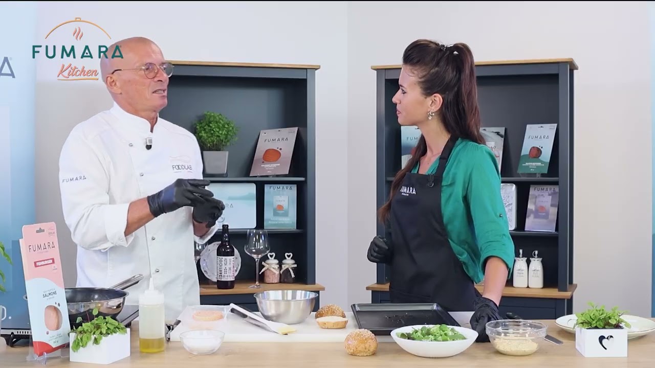FUMARA KITCHEN - Panino gourmet con fishburger di salmone | Ricetta facile e sfiziosa