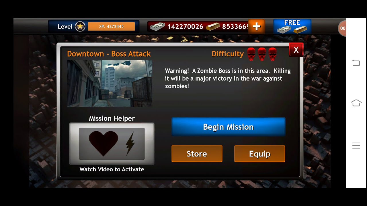 Zombie objective (boss attack in down town) hard level. Ankan Biswas.