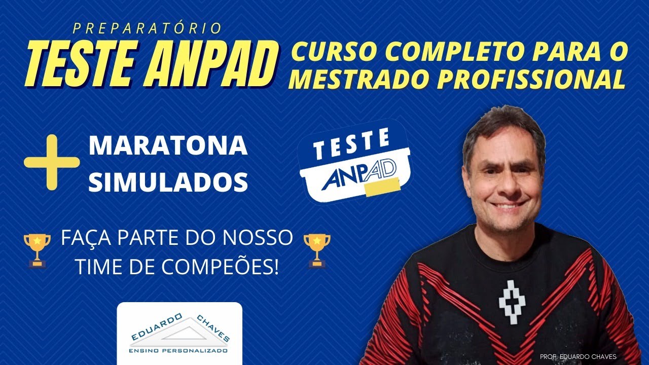 Curso online teste Anpad 2022 - An&aacute;lise e mensura&ccedil;&atilde;o de dados AMD Prova Setembro de 2021